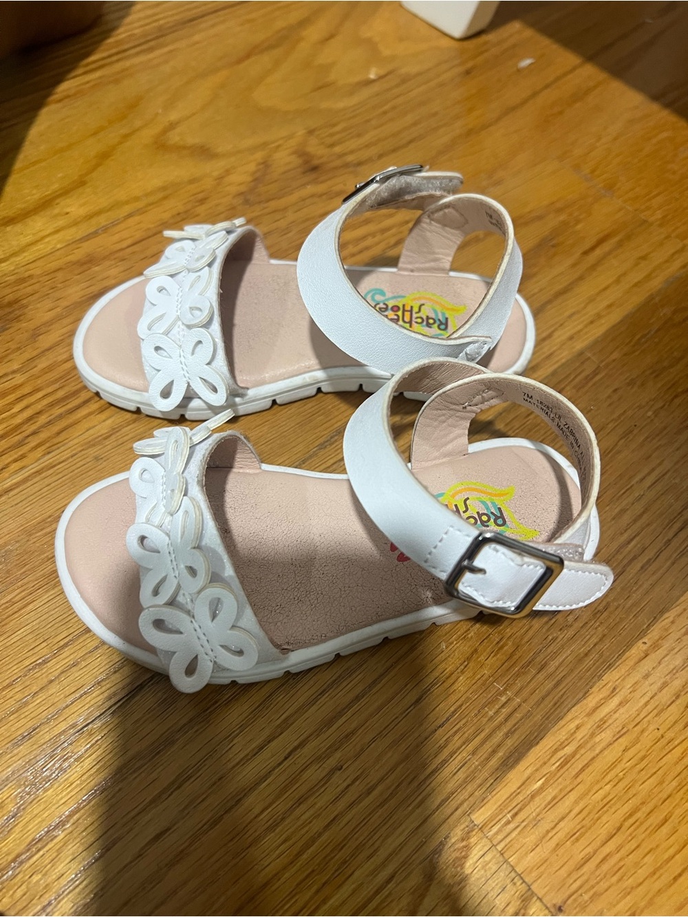 Girls White Soft Floral Strap Sandals - Kids